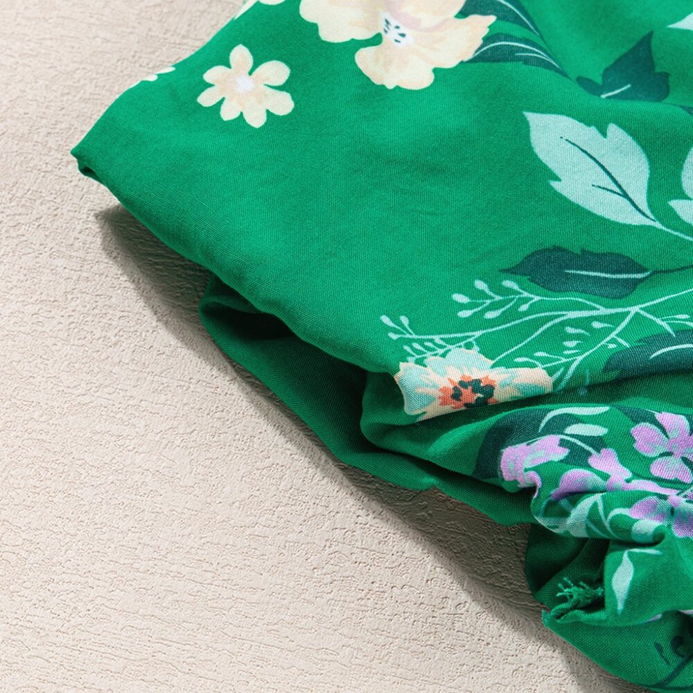 B257 Beautiful green floral midi - Picture 12 of 14